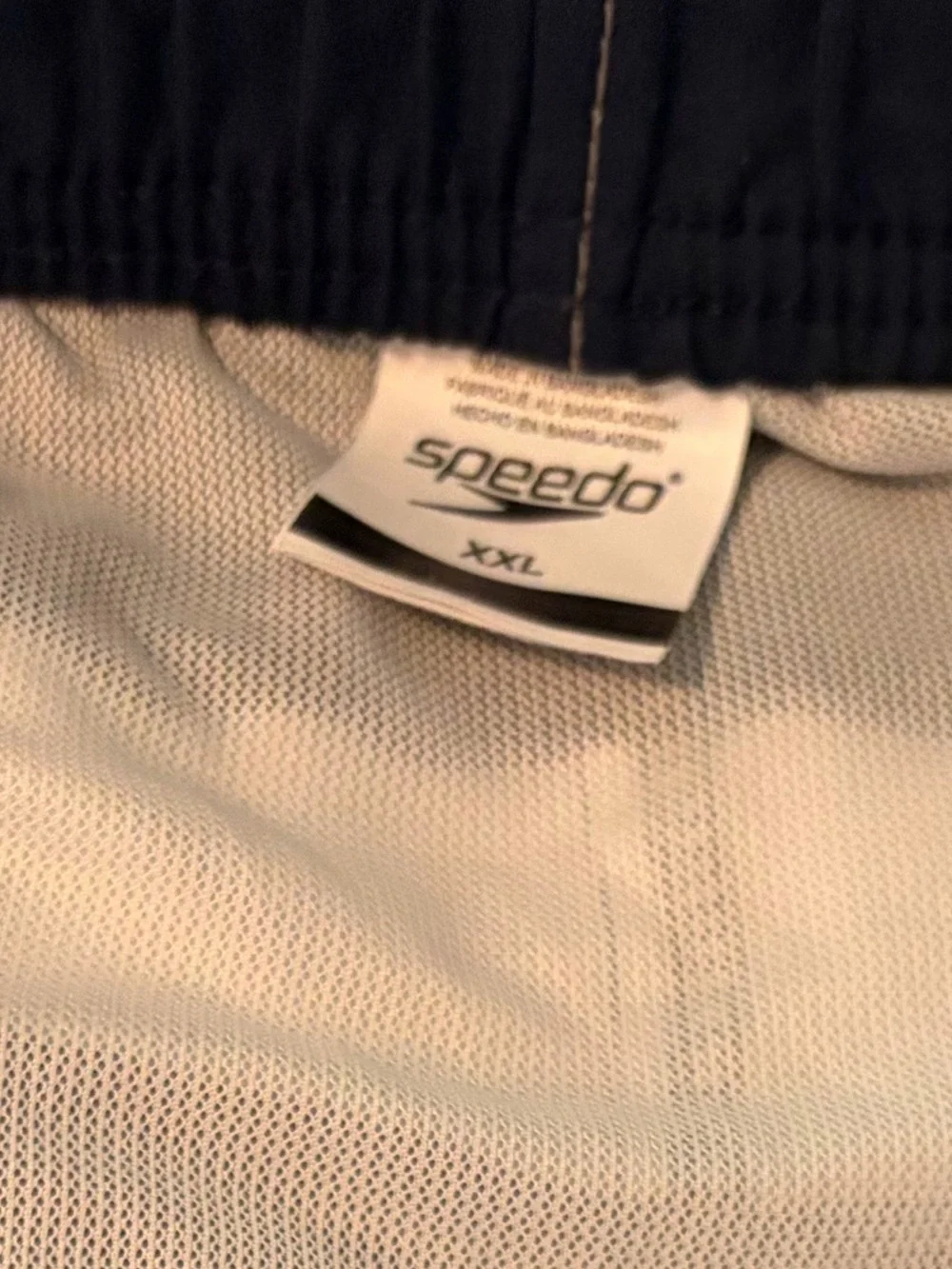 Speedo Navy/Gray/White Men's Swim Trunks. Size XXL/7” inseam. Very good.